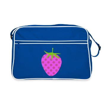 Motif de points fraise Points de fruits Points roses - Sac Retro - bleu/blanc - Devant