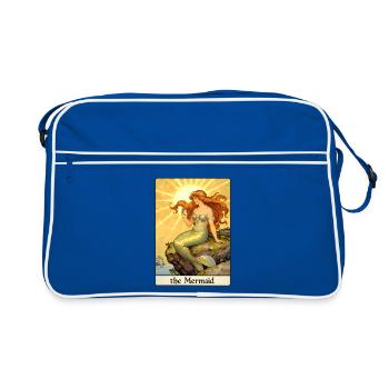 Vintage-Meerjungfrau-Tarotkarte - Retro Tasche - Blau/Weiß - Vorne