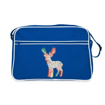 Zentangle Roebuck - Retro Bag - blue/white - Front