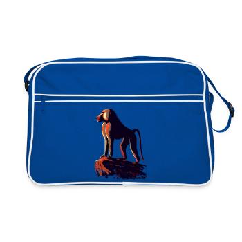 Baboon - Retro Bag - blue/white - Front