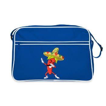 Chili Pepper Shirt abtupfen - Retro Tasche - Blau/Weiß - Vorne