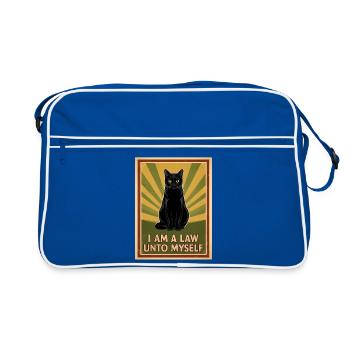 I am a law unto myself - Retro Tasche - Blau/Weiß - Vorne
