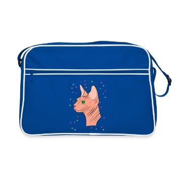 Sphynx avec étoiles - Sac Retro - bleu/blanc - Devant