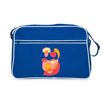 Modern Color Shapes Art Design - Retro Bag - blue/white - Front