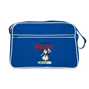 Girl on Fire – Paulinchen - Retro Tasche - Blau/Weiß - Vorne