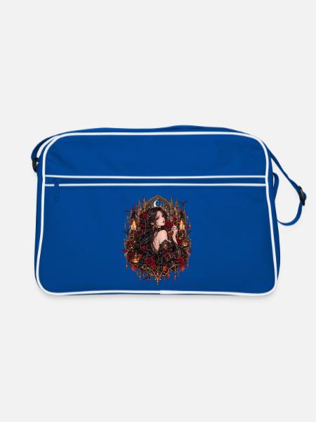 Halloween Dark Romance Anime - Retro Tasche - Blau/Weiß