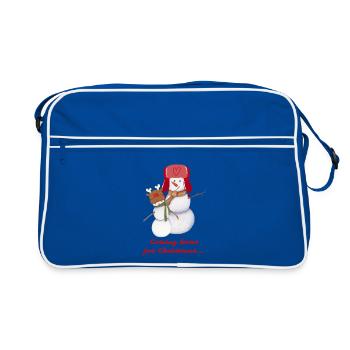 Coming home for Christmas - Retro Bag - blue/white - Front