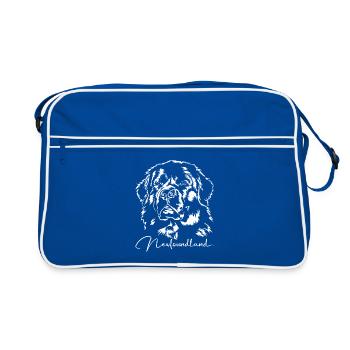 NEWFOUNDLAND Portrait Dogs Dog Wilsigns - Retro Bag - blue/white - Front