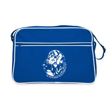 Schwarzwildbracke Portrait Hunde Jagdhund Wilsigns - Retro Tasche - Blau/Weiß - Vorne