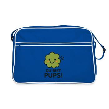pups - Retro Tasche - Blau/Weiß - Vorne