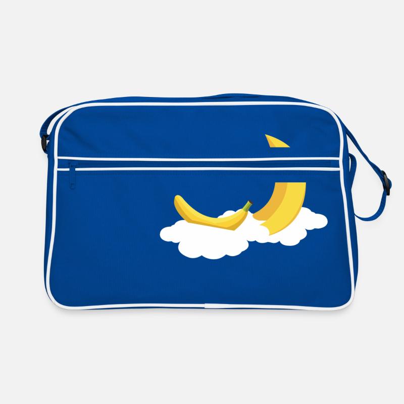 Banane Mond - Retro Tasche - Blau/Weiß