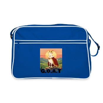 G.O.A.T. König im Sunny Valley - Retro Tasche - Blau/Weiß - Vorne