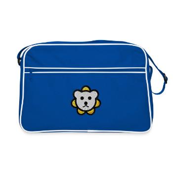 Tête d’ours Broderie Motif Tête d’ours - Sac Retro - bleu/blanc - Devant