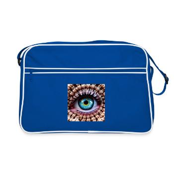 Colored Eye in Braided Net - Retro Bag - blue/white - Front