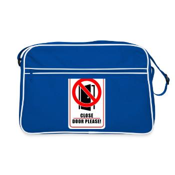Please close doors | Please close the door - Retro Bag - blue/white - Front