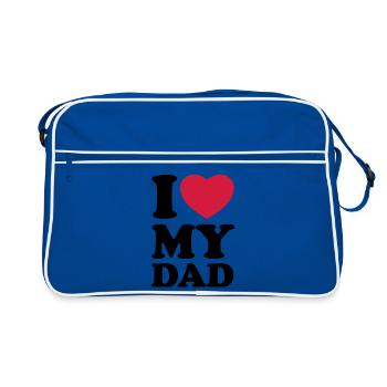 I love my dad - J'aime mon papa - Sac Retro - bleu/blanc - Devant
