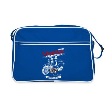 Simson Schwalbe GDR Moped - Retro Bag - blue/white - Front