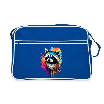 raton laveur coloré - raton laveur raton laveur - Sac Retro - bleu/blanc - Devant