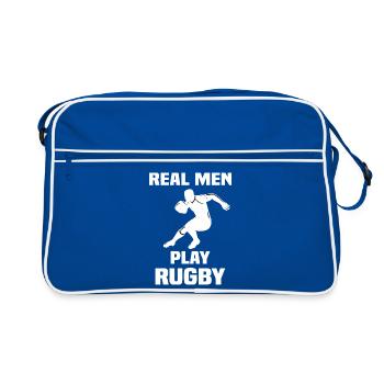 Les Vrais Hommes Jouent au Rugby - Sac Retro - bleu/blanc - Devant