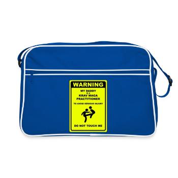 Avertissement! Papa fait du Krav Maga ! - Sac Retro - bleu/blanc - Devant
