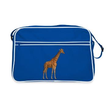 Giraffe in Natural Tone - Retro Bag - blue/white - Front