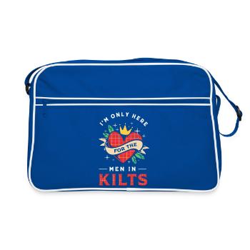 Kilt Schottland Scotland Schottenrock - Retro Tasche - Blau/Weiß - Vorne