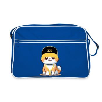 Chat swag - chat cool - Sac Retro - bleu/blanc - Devant