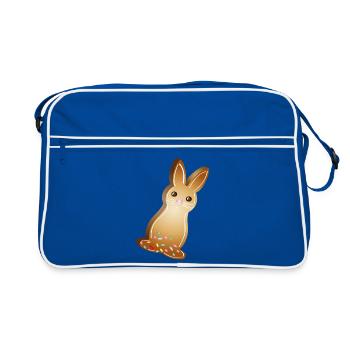 Cookies de lapins de Pâques avec des vermicelles de sucre colorées - Sac Retro - bleu/blanc - Devant