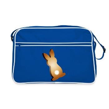 Osterhasen-Plätzchen mit Stummelschwänzchen - Retro Tasche - Blau/Weiß - Vorne