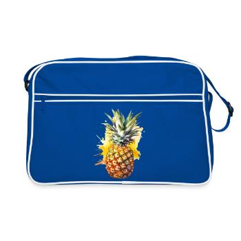 Pineapple Watercolor Splash - Retro Bag - blue/white - Front