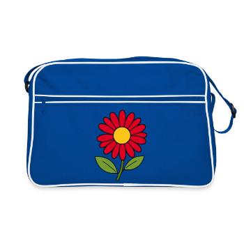 Fleur rouge Fleur rouge Fleurs - Sac Retro - bleu/blanc - Devant