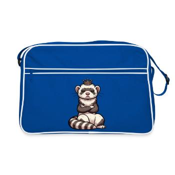 ferret ferret holder ferret owner - Retro Bag - blue/white - Front