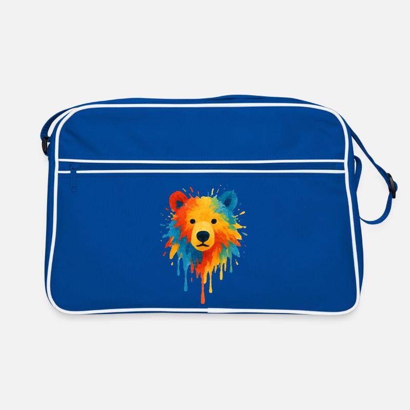 Bear Watercolor Dripping Chroma Art Retro Bag