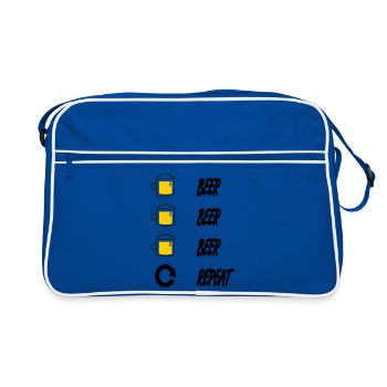 beer beer beer repeat - Retro Bag - blue/white - Front