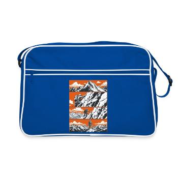 Bergsteiger Kletter Abenteuer - Retro Tasche - Blau/Weiß - Vorne