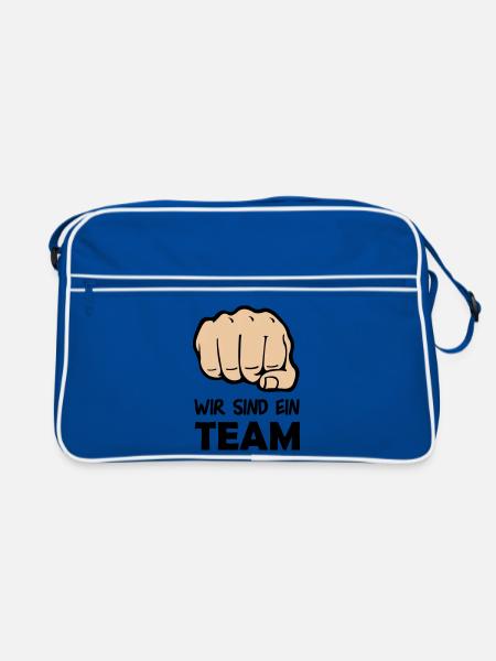 faust_team_002 - Retro Tasche - Blau/Weiß - Vorne