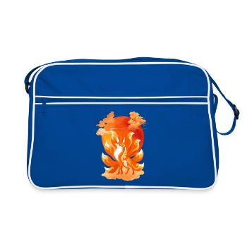 Renard à Neuf Queues – Cadeau Original - Sac Retro - bleu/blanc - Devant