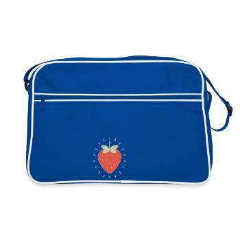 Illustration de fraise radieuse - Sac Retro - bleu/blanc - Devant