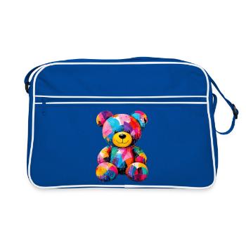 Colorful Teddy Bear in Pop Art Style - Retro Bag - blue/white - Front