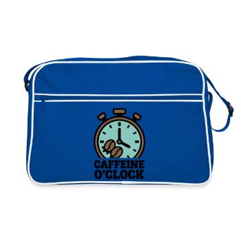 Stoppuhr Kaffee Logo - Retro Tasche - Blau/Weiß - Vorne