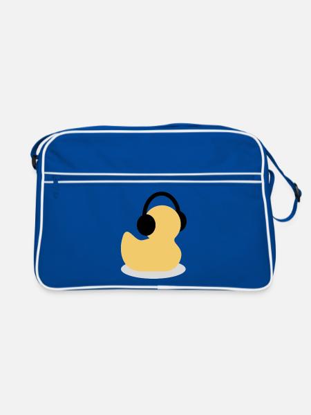 Kopfhörerente im Puls-Design - Retro Tasche - Blau/Weiß