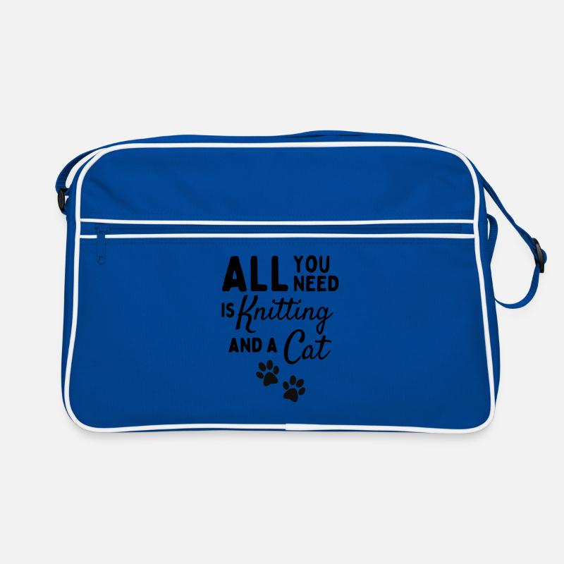 All you need is knitting and a cat. Retro Bag