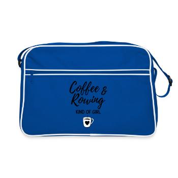 Café et aviron genre de fille. - Sac Retro - bleu/blanc - Devant