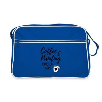Coffee & painting kind of girl. - Retro Bag - blue/white - Front