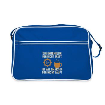 Ingénieur Humour Coffee Engine - Sac Retro - bleu/blanc - Devant