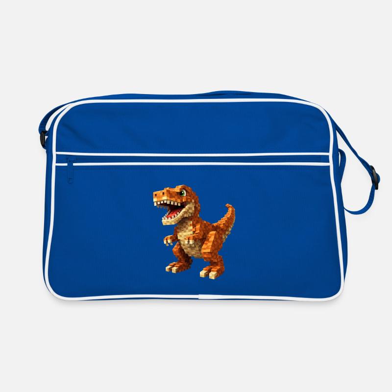 Orange Pixel-T-Rex Sac Retro