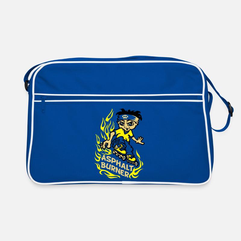 Garçon et rollers en ligne - Sac Retro - bleu/blanc