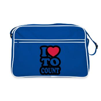 I love to count - J'aime compter - Sac Retro - bleu/blanc - Devant