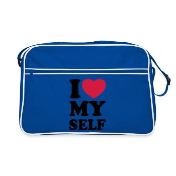 I love my self - Retro Bag - blue/white - Front