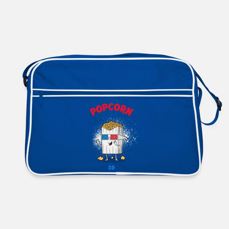 Popcorn - Retro Tasche - Blau/Weiß